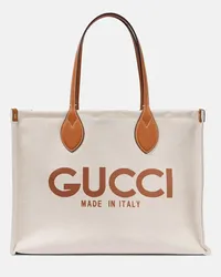 Gucci Borsa in canvas con pelle Beige