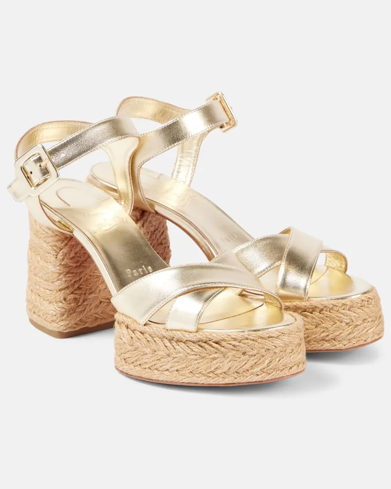 Christian Louboutin Sandali Calakala 85 in pelle con plateau Oro