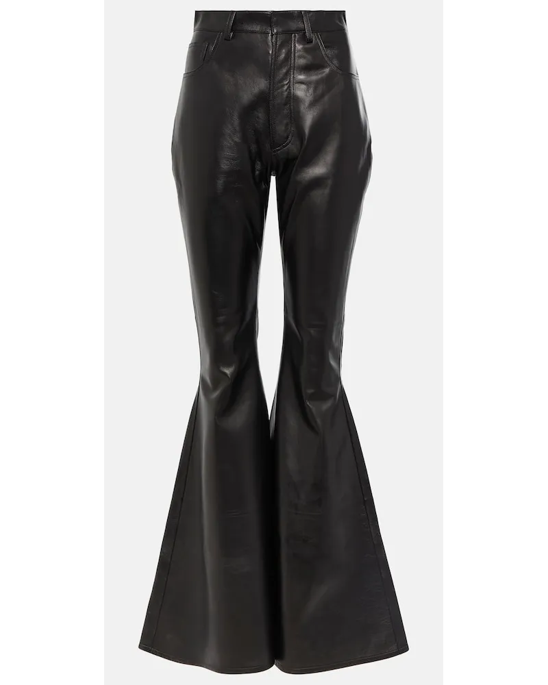 Alaïa AlaÃ¯a Pantaloni flared in pelle Nero