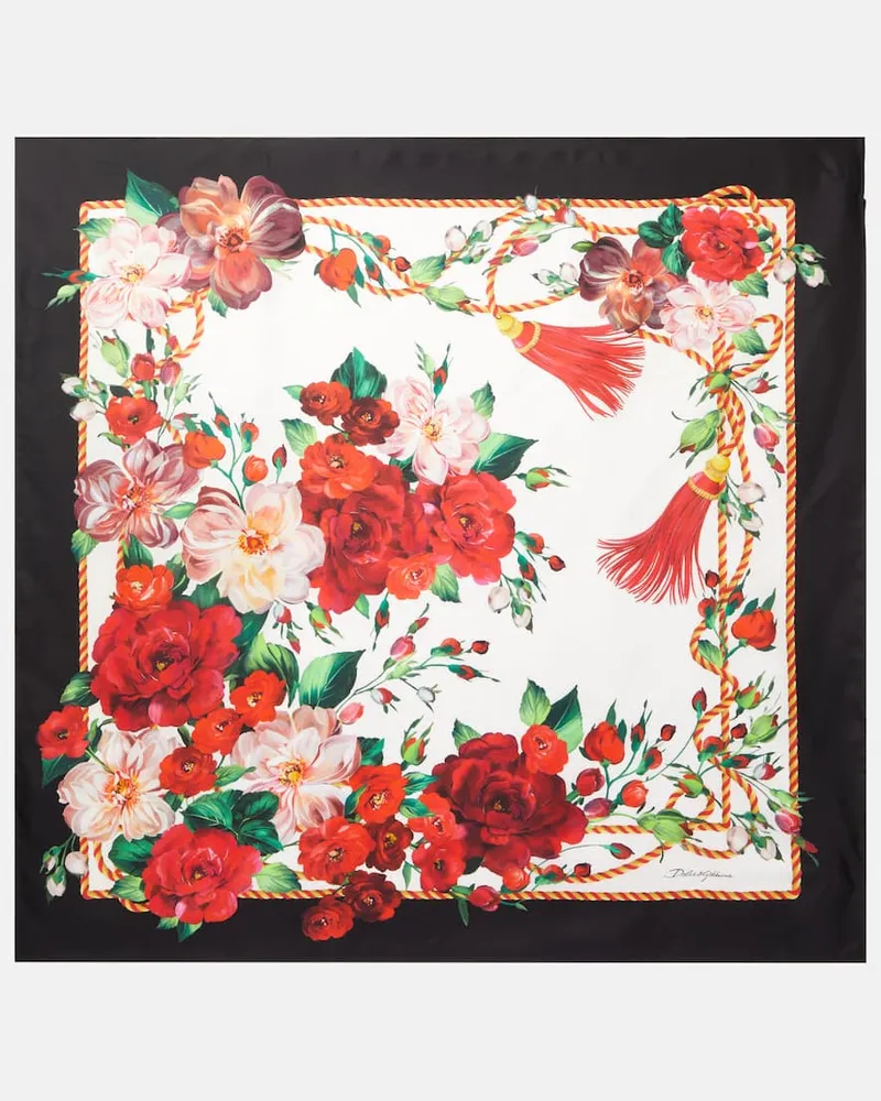Dolce & Gabbana Foulard in twill di seta con stampa Multicolore