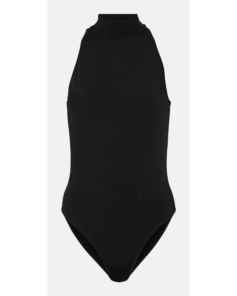 Alaïa AlaÃ¯a Body con scollo allâamericana Nero