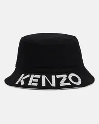 Kenzo Cappello reversibile in cotone con logo Nero