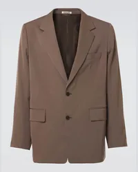 AURALEE Blazer in gabardine di lana Marrone