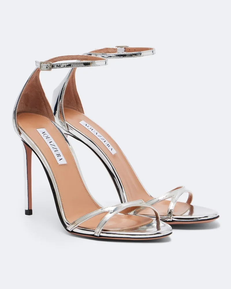 Aquazzura Sandali Nuda in pelle metallizzata Argento