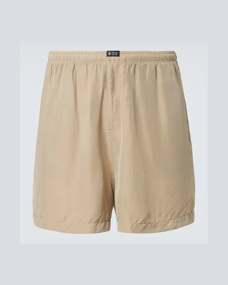 Prada Bermuda in seta Bianco