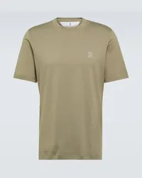 Brunello Cucinelli T-shirt in jersey di cotone Verde