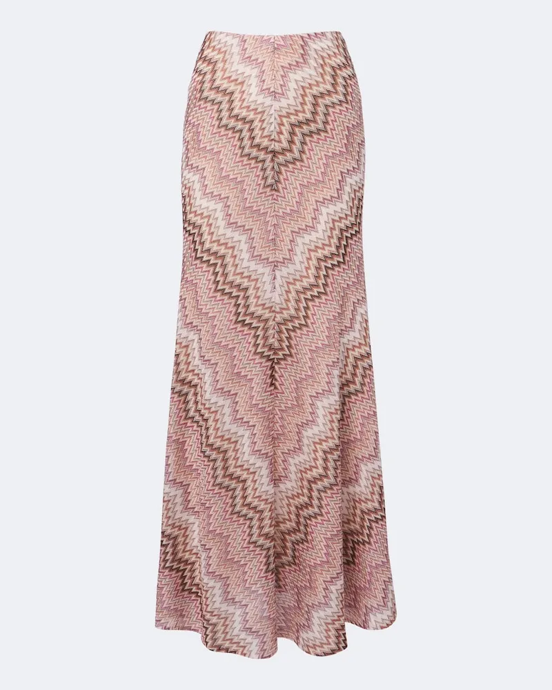 Missoni Gonna lunga in maglia a zig zag Rosa