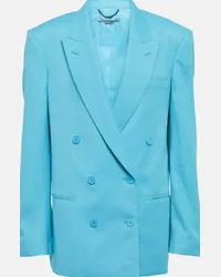 Stella McCartney Blazer doppiopetto in twill di lana Blu