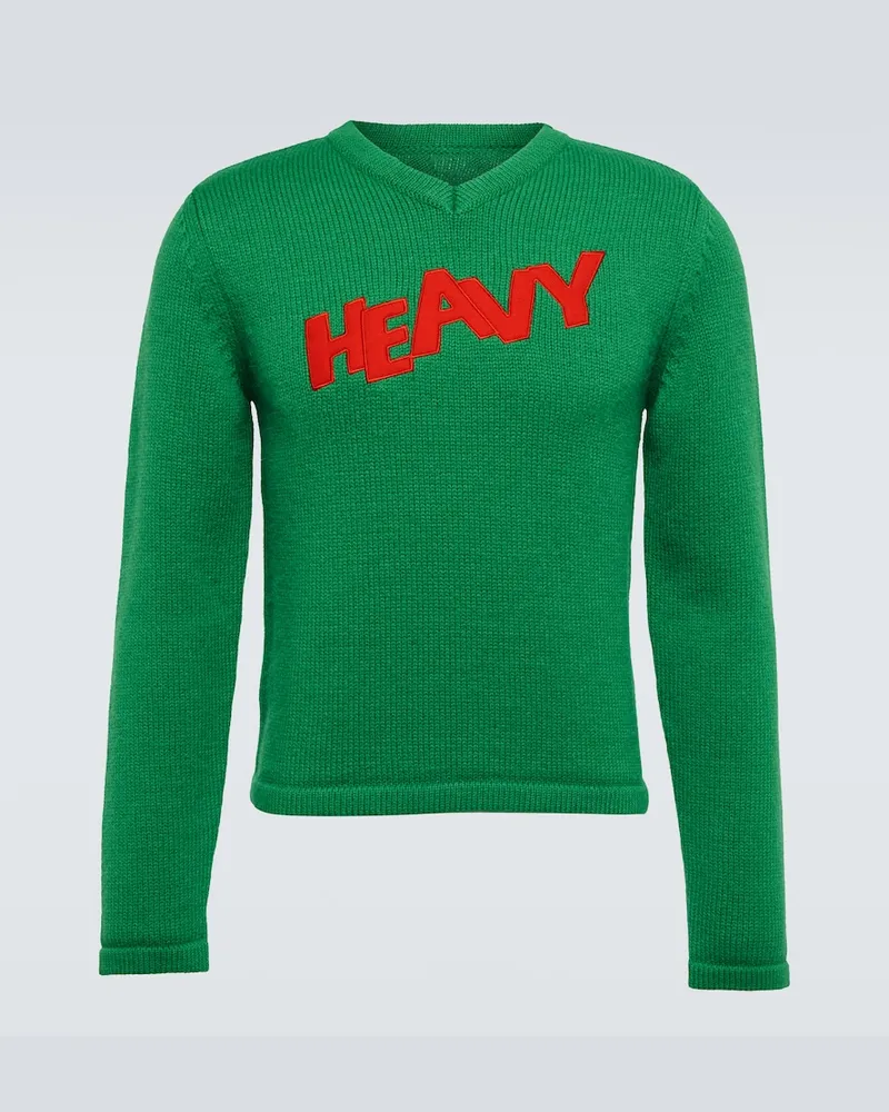 ERL Pullover in misto lana con ricamo Verde