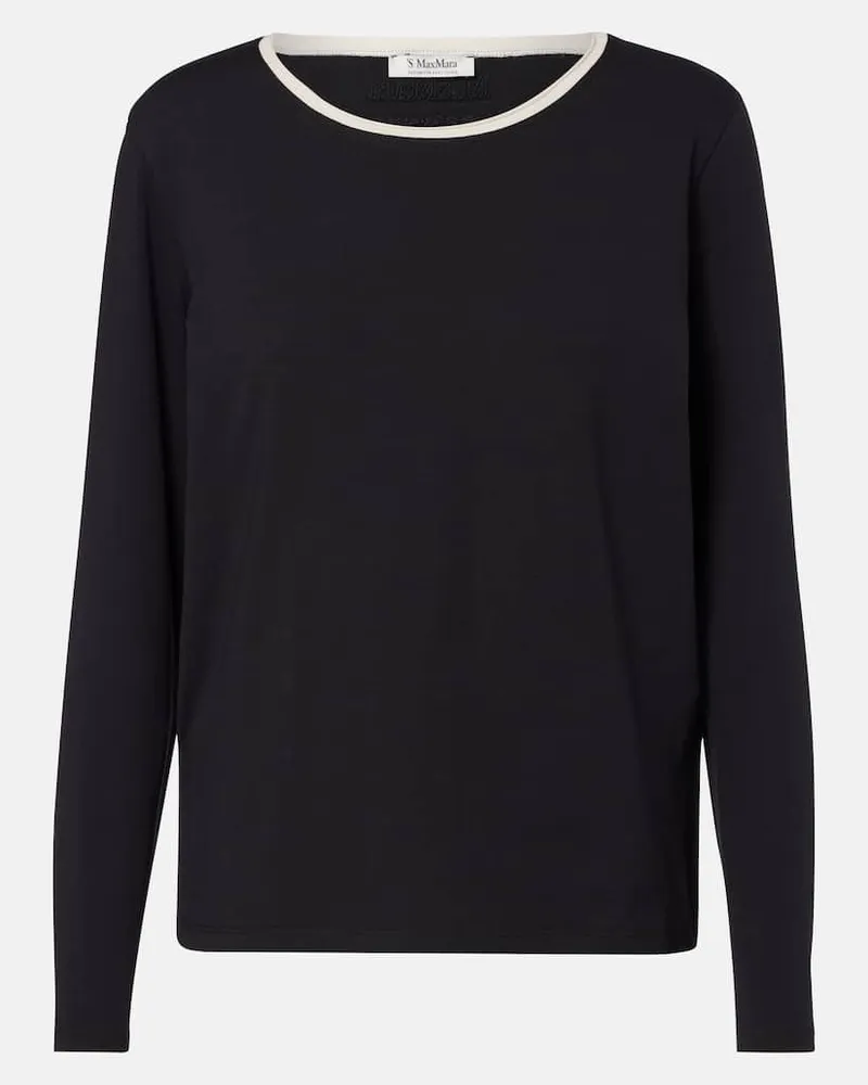Max Mara T-shirt Divina in misto cotone Nero
