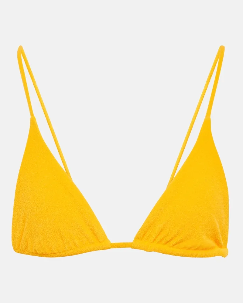 JADE SWIM Top bikini a triangolo Via in spugna Giallo