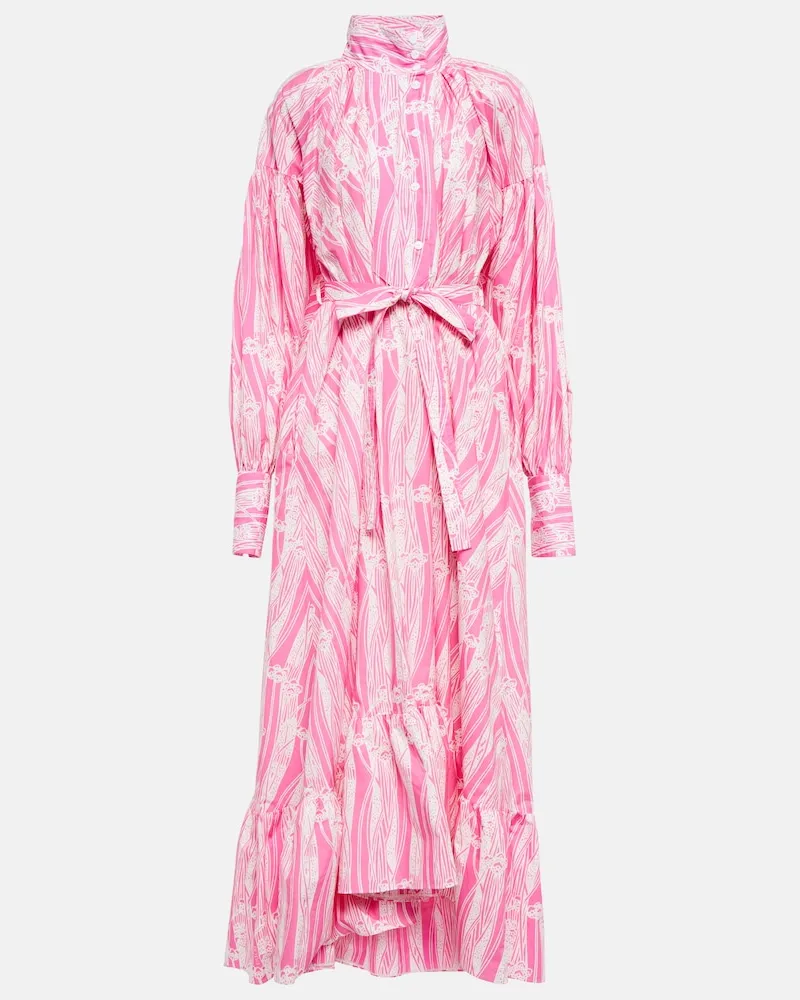 Patou Abito lungo in cotone con stampa Rosa