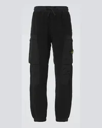 Stone Island Pantaloni cargo in misto cotone Nero