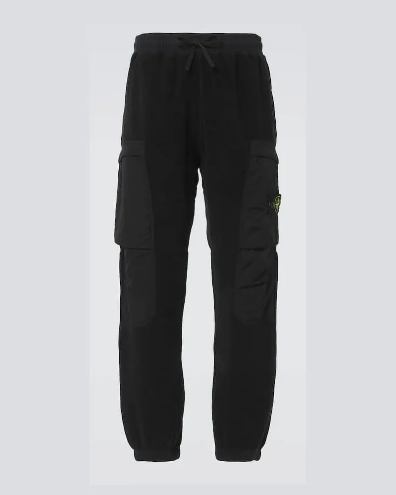 Stone Island Pantaloni cargo in misto cotone Nero