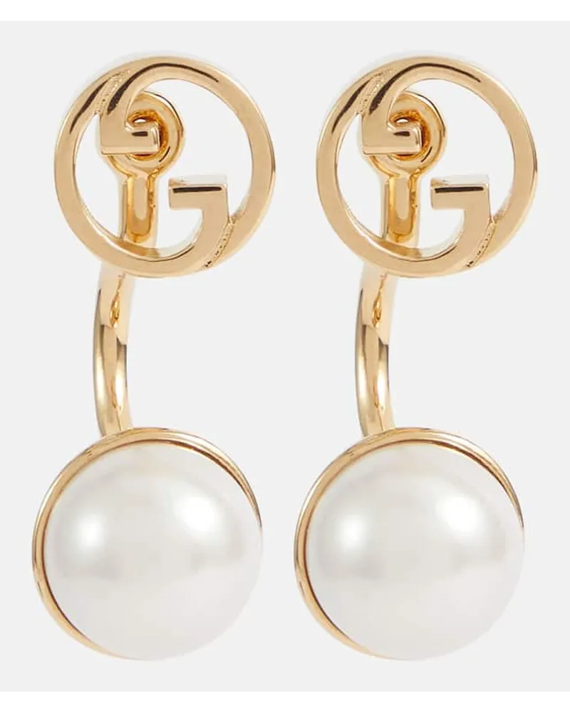 Gucci Orecchini Blondie Interlocking G con perle bijoux Oro