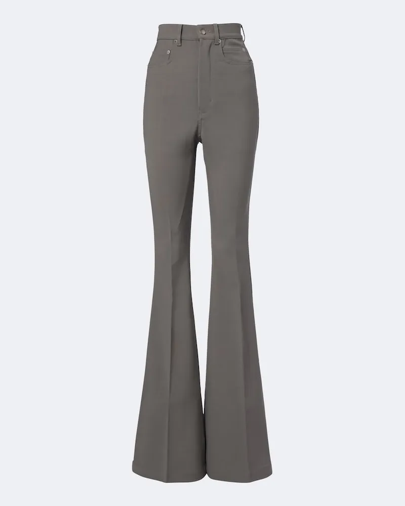 Rick Owens Pantaloni Bolan a vita alta in misto lana Grigio