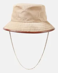 Max Mara Cappello da pescatore con logo Beige