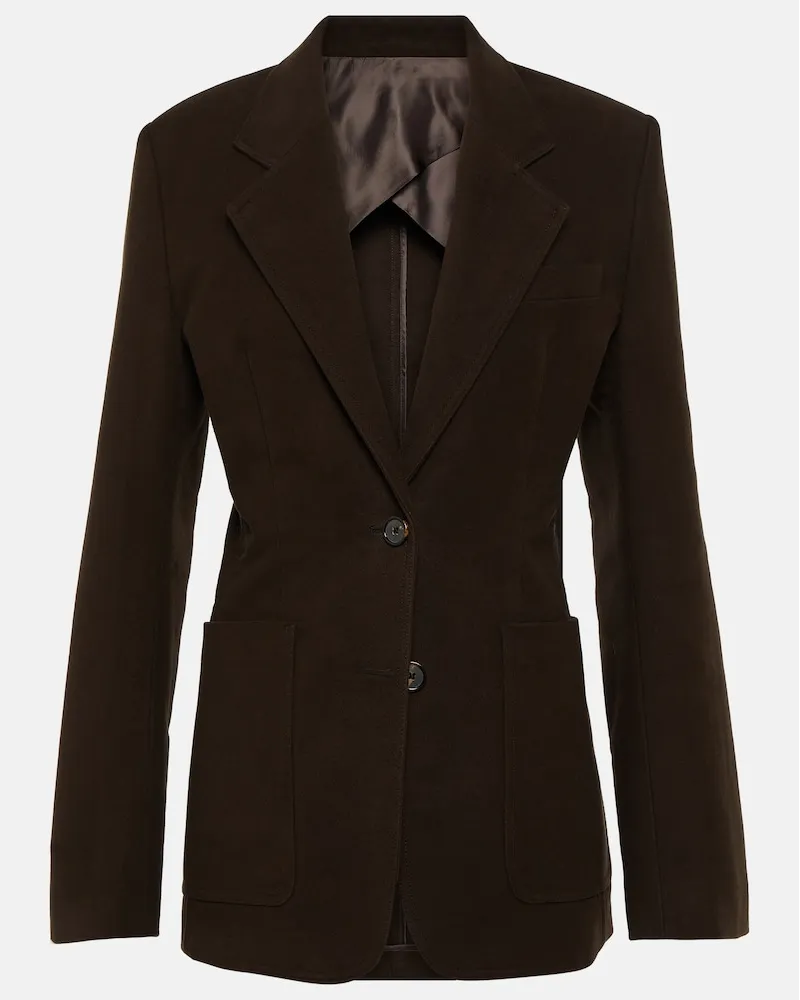 Totême Blazer monopetto in cotone Marrone