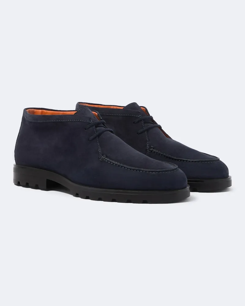 Santoni Stivali Rock Wallabee in suede Blu