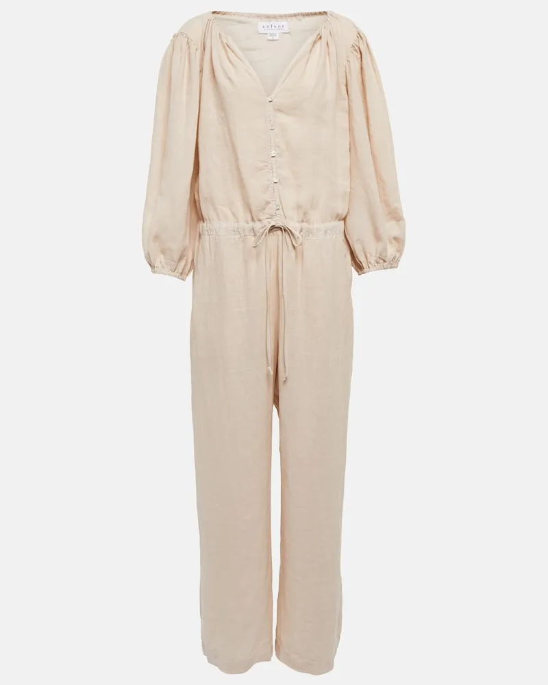 Velvet Jumpsuit Dione in lino Beige