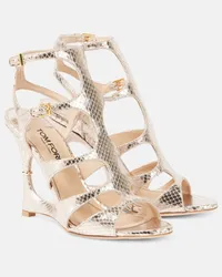 Tom Ford Sandali Cage in pelle stampata Metallizzato