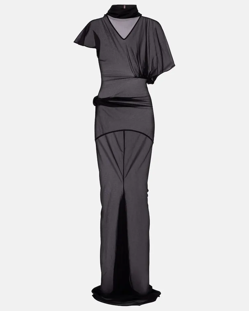 Rick Owens Abito lungo Lilith in jersey di organza Nero