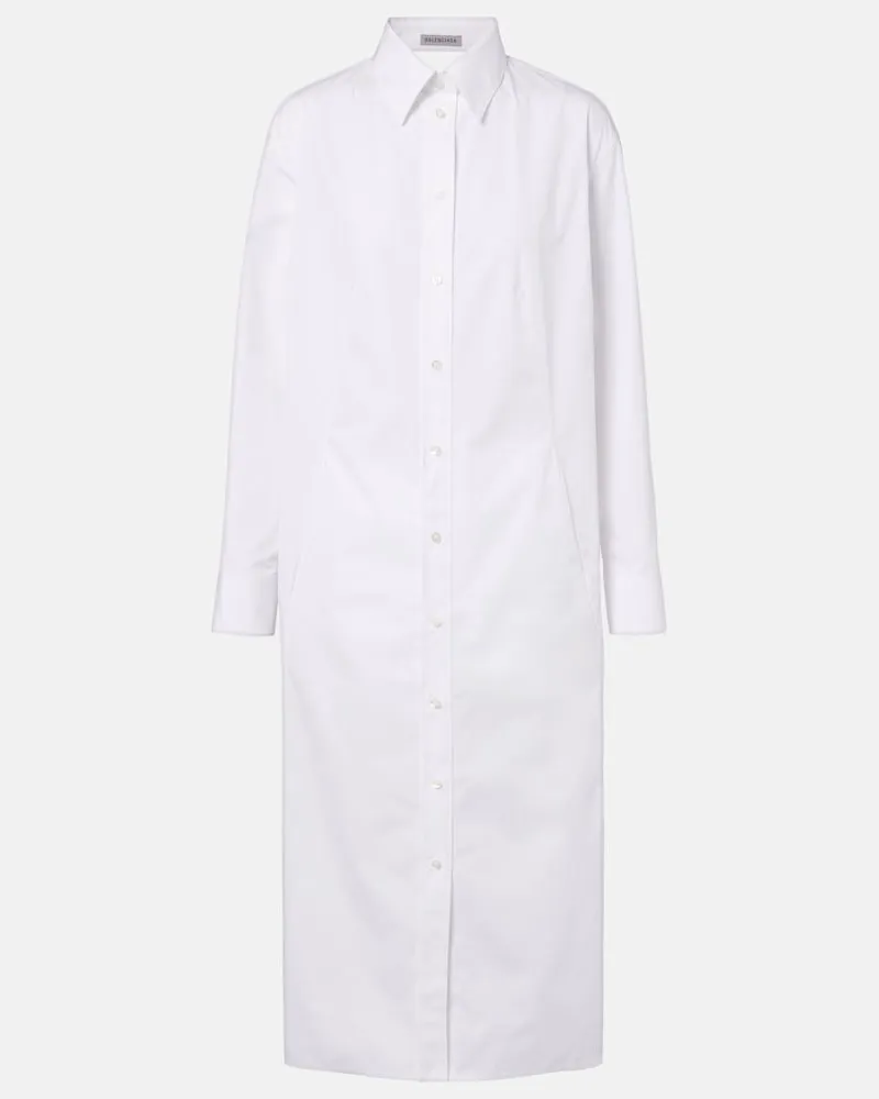 Balenciaga Abito chemisier in popeline di cotone Bianco