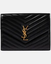 Saint Laurent Clutch Cassandre in pelle matelassé Nero