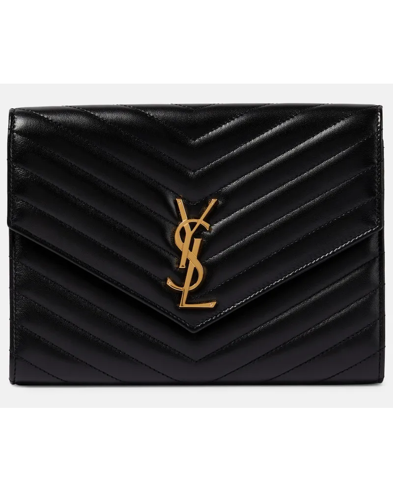 Saint Laurent Clutch Cassandre in pelle matelassé Nero