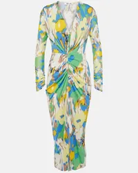 Diane von Furstenberg Abito midi Hades in jersey con ruches Multicolore