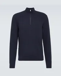 Ralph Lauren Pullover in lana con zip Blu