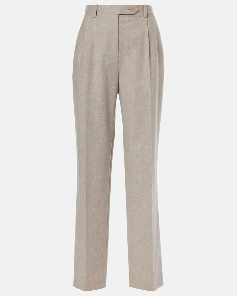 The Row Pantaloni regular Norbert in lana e cashmere Grigio