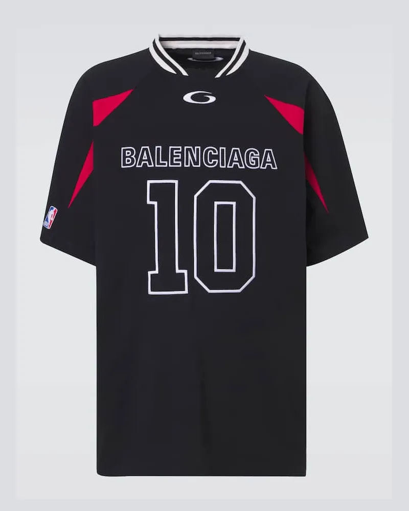 Balenciaga x NBA - T-shirt in jersey di cotone con logo Nero