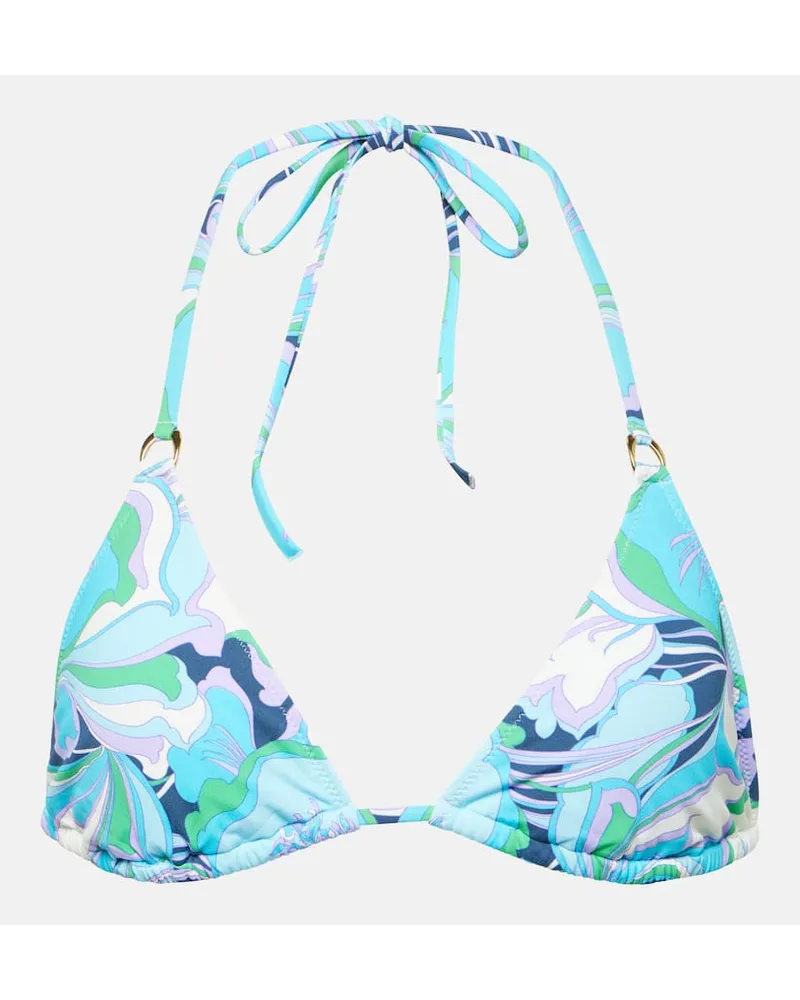 Melissa Odabash Top bikini Key West con stampa Blu