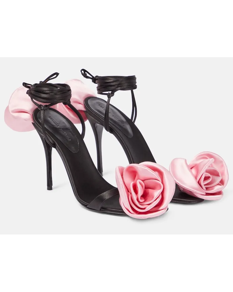 Magda Butrym Sandali con applicazione floreale Nero
