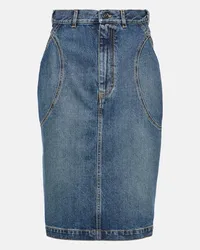 Alaïa Alaïa Gonna a tubino di jeans Blu