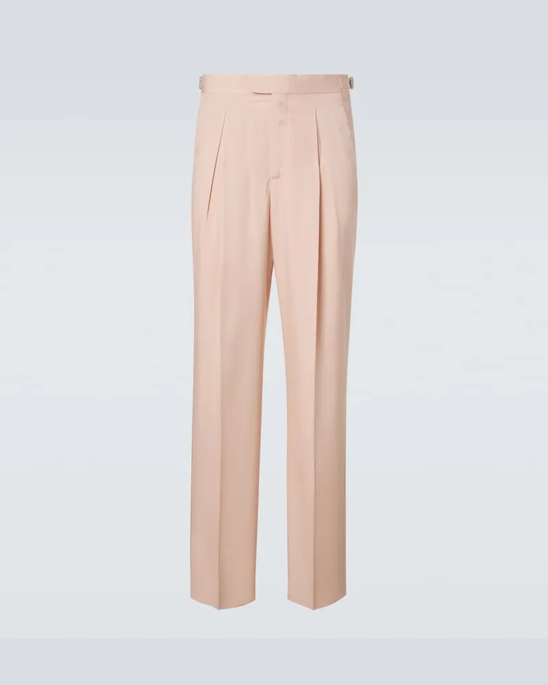 Umit Benan Pantaloni Johnny in seta Rosa