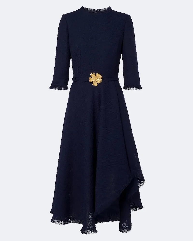Oscar de la Renta Abito midi in tweed Blu
