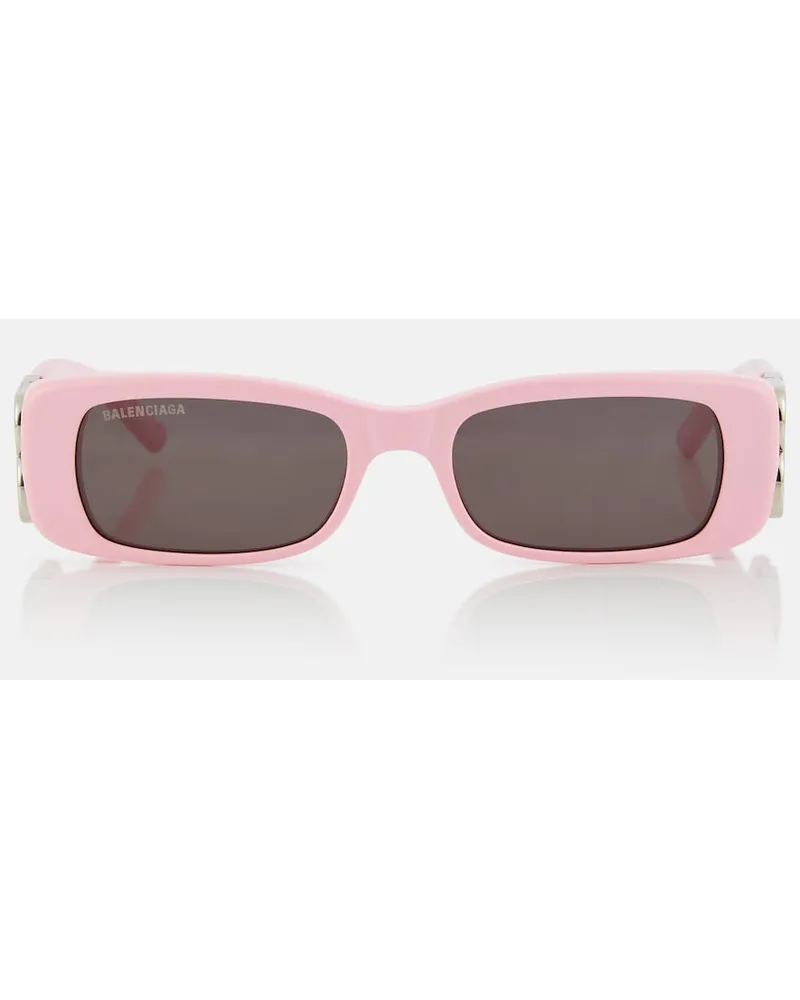 Balenciaga Occhiali da sole rettangolari Dynasty Rosa