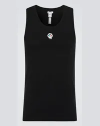 Dolce & Gabbana Tank top in misto cotone con logo Nero