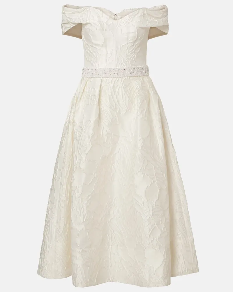 Rebecca Vallance Sposa â Abito midi Winslet in jacquard Bianco