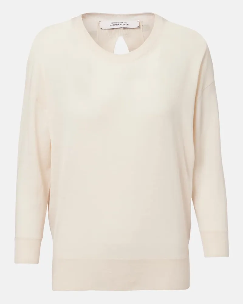 Dorothee Schumacher Pullover Refined Essentials in lana e cotone Beige