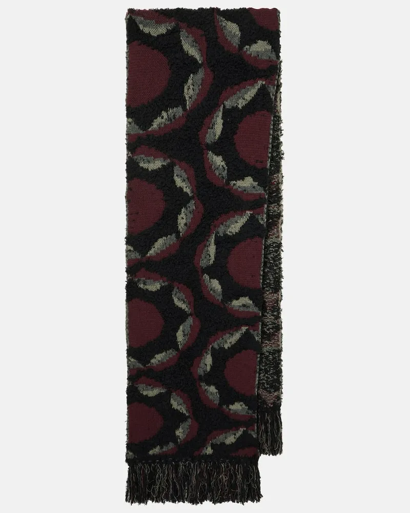 Etro Sciarpa in misto lana con stampa Nero