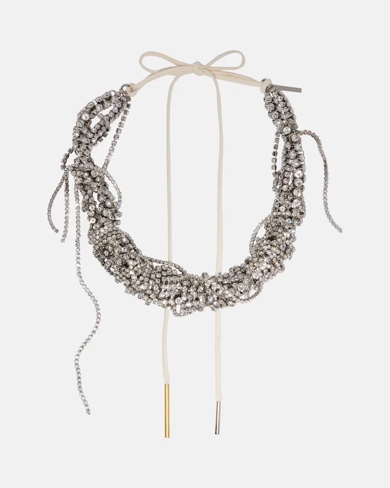 Dries van Noten Collana con cristalli Argento