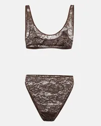 Oséree Oséree Reggiseno e slip O-Lover Marrone