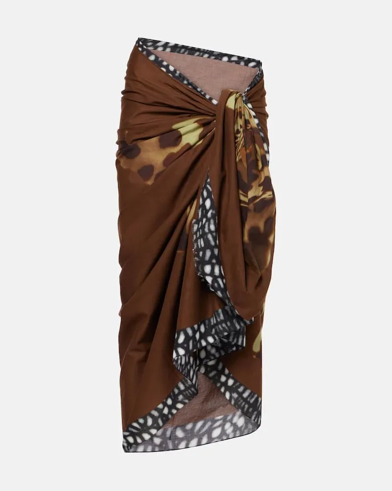 Dries van Noten Pareo in cotone Marrone