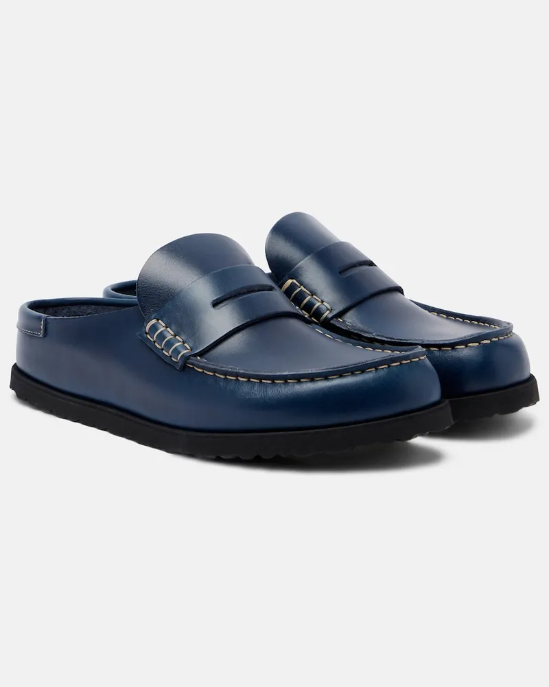 Birkenstock Mules Naples in pelle Blu