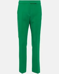 Max Mara Pantaloni cropped Fuoco in misto lana Verde