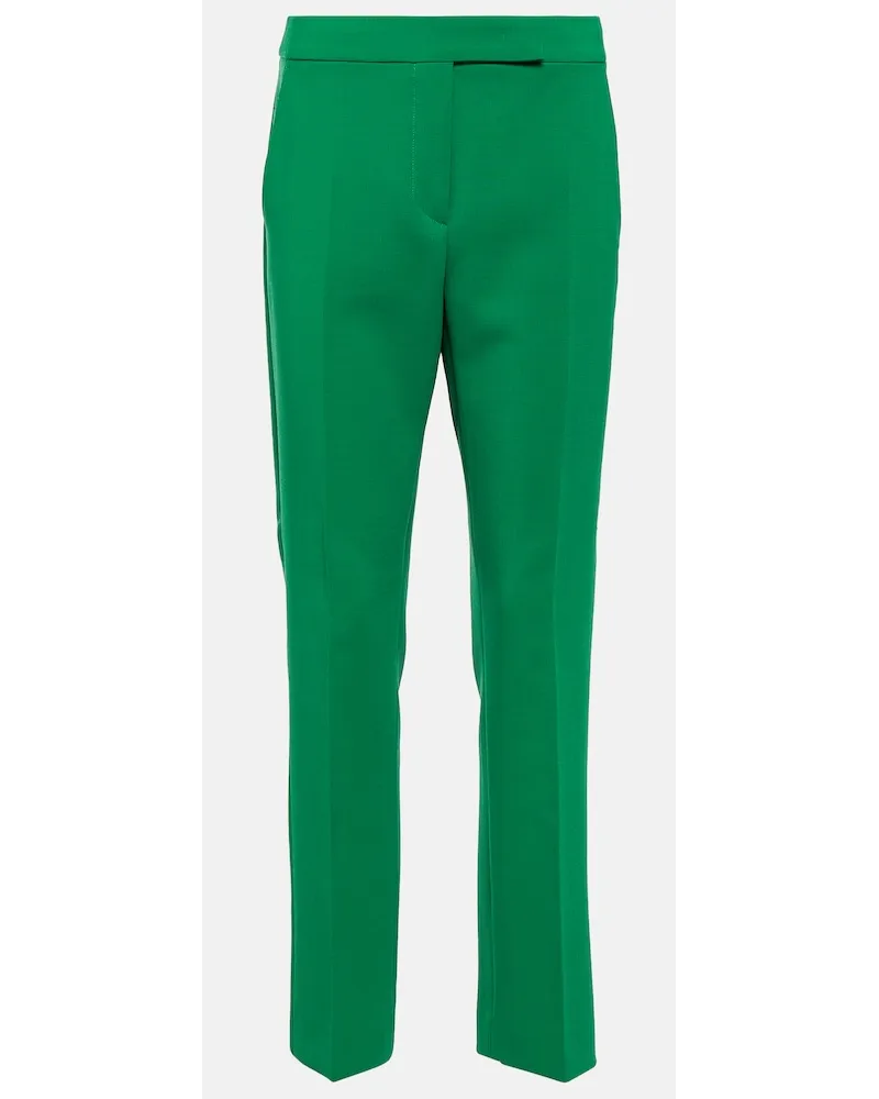 Max Mara Pantaloni cropped Fuoco in misto lana Verde