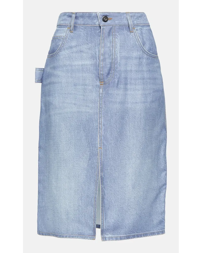 Bottega Veneta Gonna midi con stampa Blu